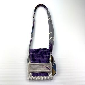 Peace of Thread Handmade Patchwork Purse Bag Crossbody Tie Strap Beaded GA USA